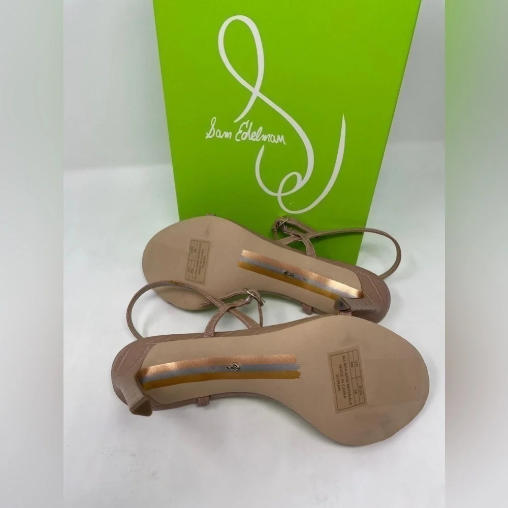 Sam Edelman Doran Heel Sandals in Maple Croco - NWT - Picture 10 of 12